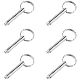M6*60MM Quick Release Pins in 6Packs,Boat Bimini Top Marine Hardware,Carbon Steel Safety Pin Locking Pins for Boat, Mechanics