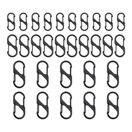 Create idea 30 Pieces Dual Spring Opening Carabiner S Shape Small Carabiner Key Ring Clip Buckle Hook for Home Outdoor Hiking Fishing Camping Backpacking 3 Sizes Zinc Alloy