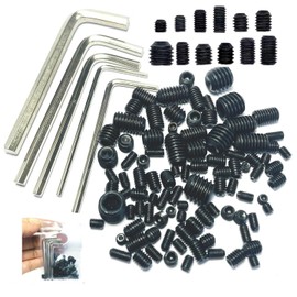95pcs Set Screws Assortment Kit with Hex Wrench, Grub Screws M3 M4 M5 M6 M8 for Home Repair, Repair Furniture, Electronic Product, Install Door Lock, DIY, Fixtures, 12 Sizes