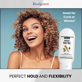 Natural Hair Gel for Men and Women, Medium Hold Styling Gel for Slick Back and Curls, Frizz Control for All Hair Types, Safe for Kids, Travel Size 4 oz (4 oz Flip Cap, 2 pk)