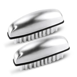 Pack of 2 Hand Wash Brush, Stainless Steel Nail Cleaning Brush, Nail Brushes for Cleaning Odours, Cleaning Nails, Hand Wash, Kitchen for Cleaning, Bathroom