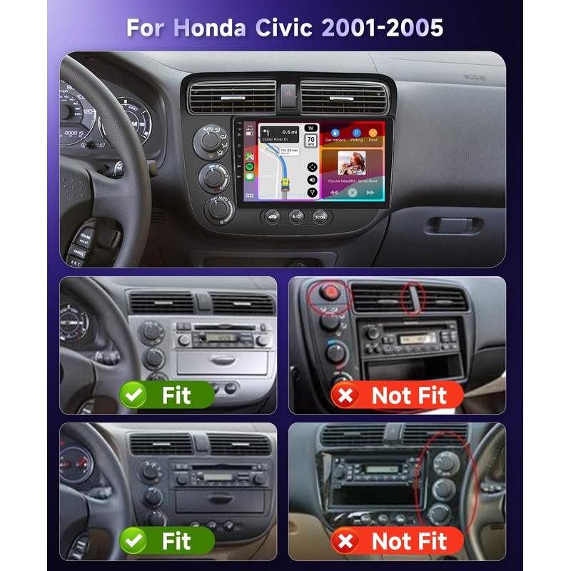 【Build-in DSP】Android Car Stereo for Honda Civic 2001 2002 2003