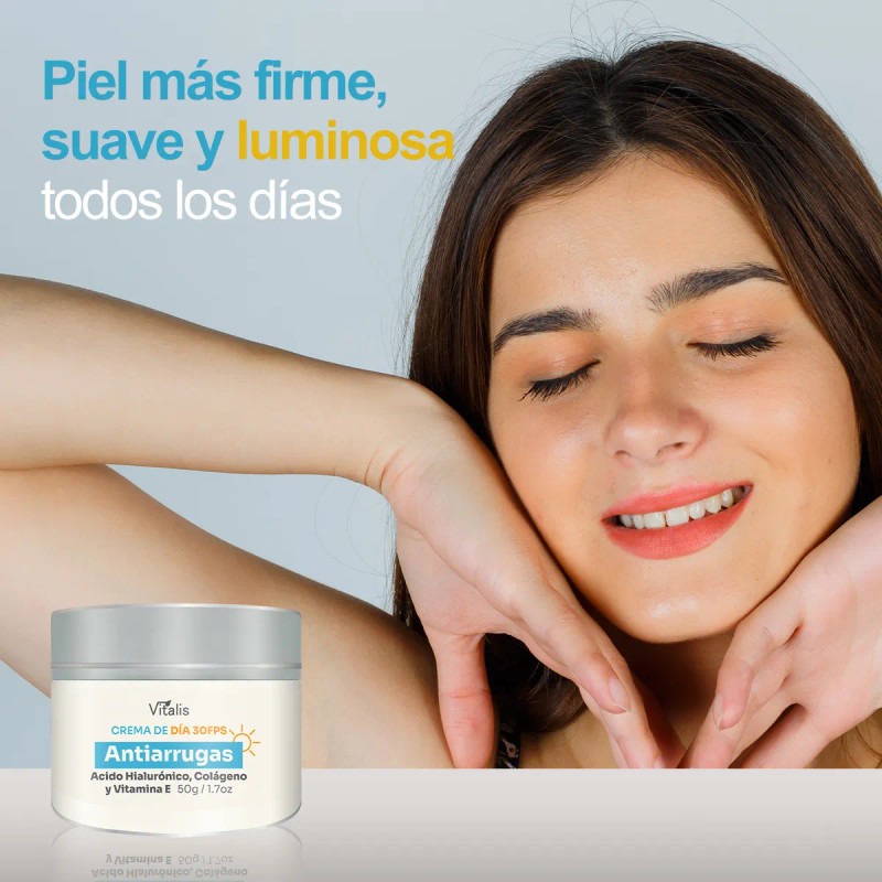 Crema Antiarrugas Fps30 Reafirma Hidrata Protege Vitalis Todo Tipo Piel