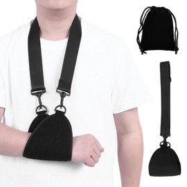 Arm Sling for Shoulder Injury Adjustable Sling for Arm Support Breathable Shoulde r Sling Support Arm Sling for Wrist Injury with Black Storage Bag for Wrist Elbow Shoulder Injuries Fracture(Black)