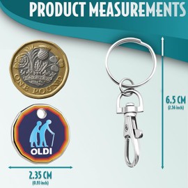 SC Products Oldi Shopping Trolley Token Keyrings for Women Funny Keyrings for Men | Supermarket Trolley Coin Funny Gifts for Men | Old Age Joke Gifts for Elderly People | Joke Presents for Women