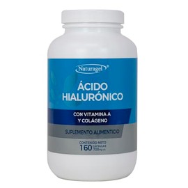 ACIDO HIALURONICO COMPLEX | Naturagel Ácido Hialuronico con Retinol (Vitamina A) y Colágeno Hidrolizado | 160 Cápsulas Softgels de 700mg | Suplemento 