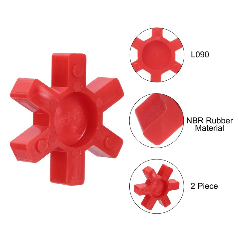 sourcing map 2pcs L090 Jaw Coupling Insert, Urethane Flexible Solid