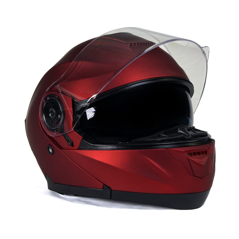 Milwaukee Helmets MPH9817DOT Breeze Red Advanced Motorcycle Modular Helmet Biker