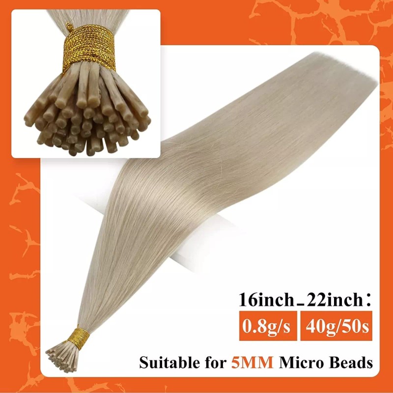 Full Shine Extensiones Cabello Humano 16in 50pz 40gr Platino Blonde