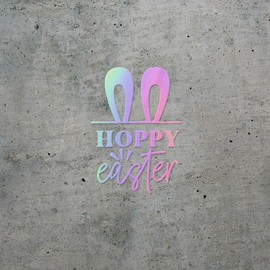 Decal Stickers of Hoppy Easter (Hologram) (Set of 2) Premium Waterproof Vinyl Decal Stickers for Laptop Phone Accessory Helmet Car Window Mug Tuber Cup Door Wall Decoration - ANDVER1d20733HO