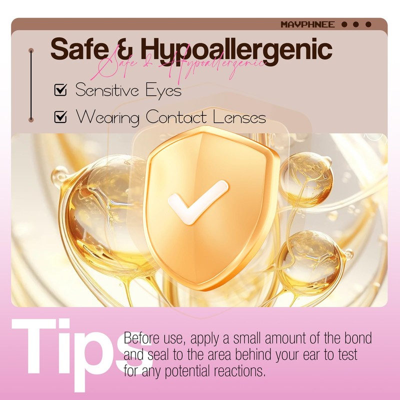 Mavphnee Lash Bond and Seal Brown Lash Glue Strong Hold