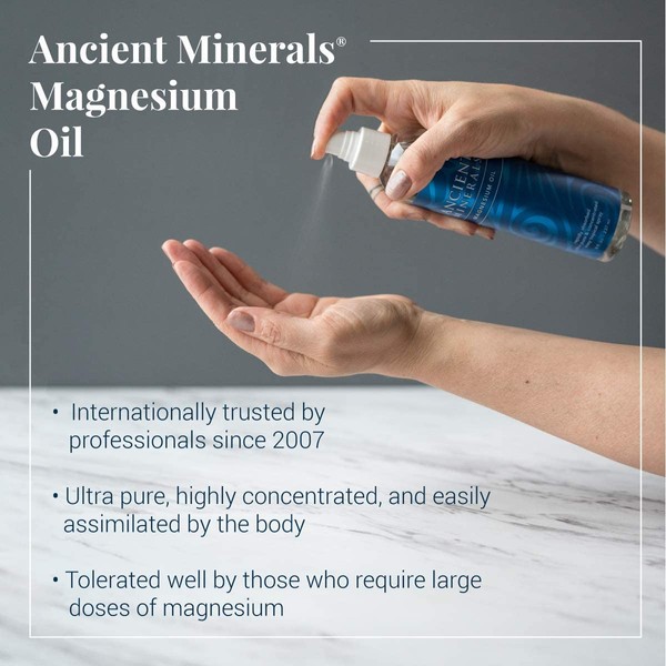 Ancient Minerals Magnesium Oil Refill Bottle of Pure Genuine Zechstein Magnesium Chloride - Topical Magnesium Supplement for Skin Application and Dermal Absorption (33.8oz)