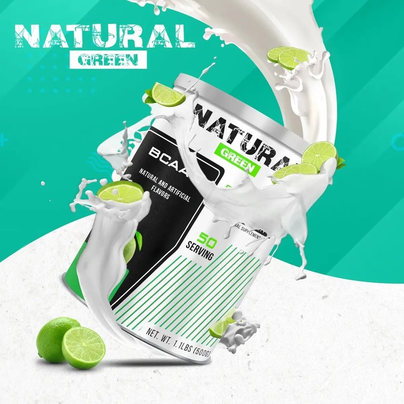 Bcaas Aminoácidos Green 50 Servicios 500g Sabores