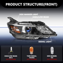 Aosky Headlight Assembly Compatible with 2014 2015 2016 2017 2018 2019 2020 Chevy Impala [Halogen Type] Projector Factory OE Replacement Black Housing Right Passenger Side RH