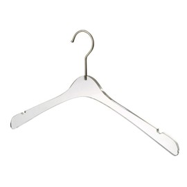 YBM Home Quality Acrylic Clear Hangers Made of Clear Acrylic for a Luxurious Look and Feel for Wardrobe Closet, Clothes Hangers Organizes Closet, Men, Silver, 4101-1