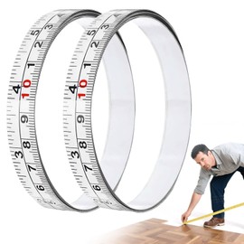 JAXYOOM 39In Self Adhesive Measure Tape 2 Pack,Right to Left Read Measuring Ruler for Table Saw & Workbench,Peel and Stick Ruler with Imperial & Metric Scales - Vinyl Sticker for Woodworking,White