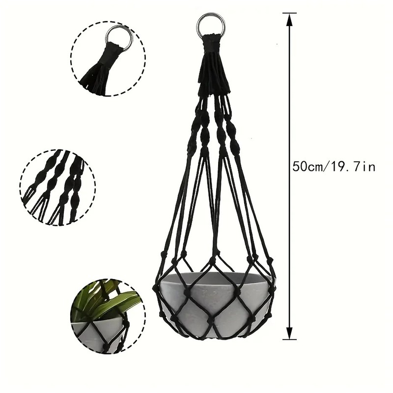 WeedGuard Outdoor Plant Hanger Macrame – Handcrafted Bohemian Holder with