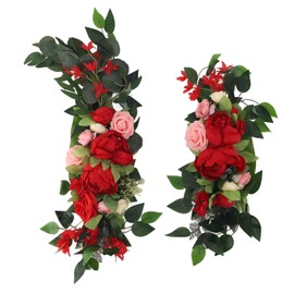 Wedding Arch Draping Artificial Flower Multifunctional Wedding Welcome Signs Floral Decoration Red