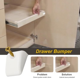 15 Pack Cabinet Drawer Bumpers, Hardware Furniture Drawer Slide Bumper for Roll Out Shelves, Kitchen Drawer Slide Spacers, Drawer Protectors for Cabinets