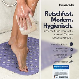 Homerella Non-Slip Shower Mat 53 x 53 cm Purple