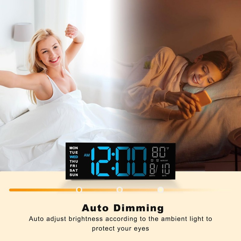 JALL 16" Large Digital Wall Mount Clock, Count Down Timer,