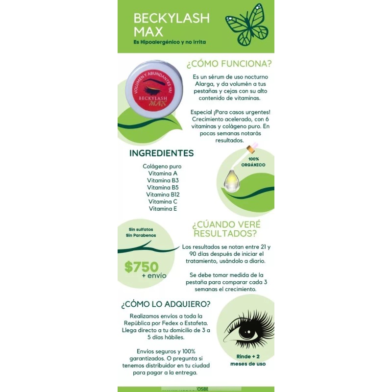 Beckylash Tratamiento Alargador Para Pestañas Cejas Beckylash Max (2)