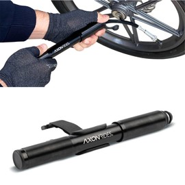 Axon Bicycle Pump Mini Bike Pump - Aluminum Alloy Cycle Pump for Presta & Schrader Valve, Portable Lightweight Bike Tyre Pump Fast Tyre Inflation Mini Air Pump For Mountain Road Bike Ball Pump