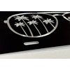 Palm Tree Sunglasses Car Tag Diamond Etched Vanity Front Aluminum