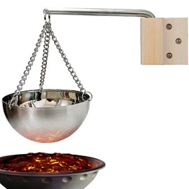 Sauna Oil Cup Holder Aromatherapy Diffuser, Stainless Steel Essential Oil Bowl with Pine Holder for Traditional & Infrared Saunas, Spa Accessories for Home Sauna Therapy