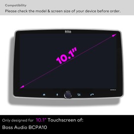 INNOSURE Tempered Glass Screen Protector designed for Boss Audio BCPA10 BCPA10W Single Din Car Stereo Radio 10-Inch Touchscreen Accessories 9H Anti Scratch/Glare (Matte)