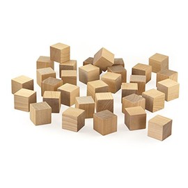 Hygloss Wooden Block Cubes, 1.25-Inch, 32 Pcs