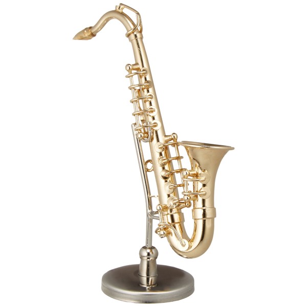 Sunrise Sound House Miniature Musical Instrument Tenor Saxophone 1/12 Gold