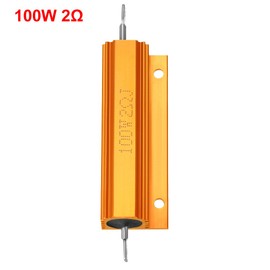 uxcell Aluminum Case Resistor 100W 2 Ohm Wirewound Yellow for LED Replacement Converter 100W 2RJ 2pcs