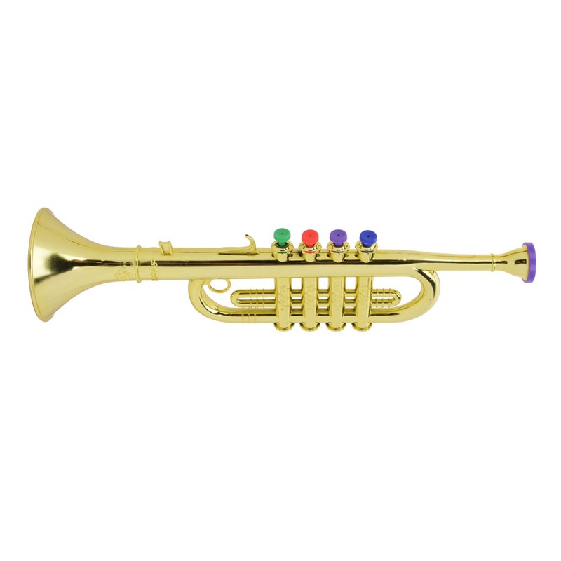 Kid Trumpet Golden Coated Plastic Children Preschool Music Toy Gift