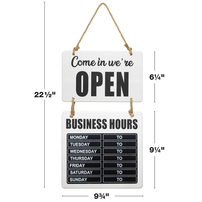 Excello Global Products Business Hours Hanging Chalkboard Rustic Welcome Chalk
