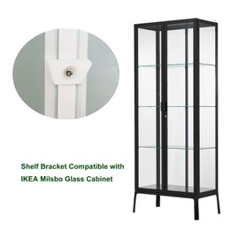 PIAOLGYI Shelf Bracket for IKEA Milsbo Indoor Greenhouse Cabinet,Accessories Compatible with IKEA Milsbo Glass Cabinet,White(Not Include Shelves)