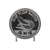 Flip Flop Rated - Solid Stainless Steel Metal 4x4 Badge