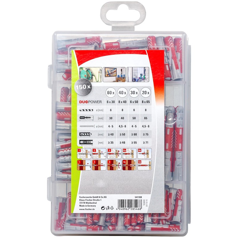 fischer 541108 PROFIbox DUOPOWER Taco Assortment Box, red and Grey,