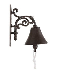 Yapopi Outdoor Dinner Bell, Rustic Vintage Large Cast Iron Wall Mounted Metal Door Bell for Farm House Outside Decorative Accent Bells