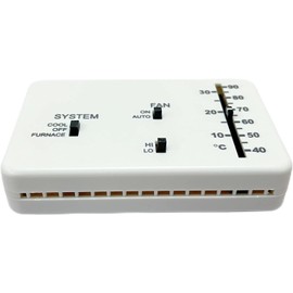 RV Thermostat, RV Analog Thermostat Replacement for Dometic (Cool Only/Furnace) 3106995.032, 12 VDC (White)