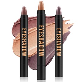 Apooliy 3pcs Creme Lidschatten Sticks,Hochpigment Schimmer Lidschatten Crayon，Lange Abnutzung Lidschatten Stift,Augen Makeup Aufheller Stift,Wasserdicht