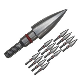 Stainless Steel Archery Field Points,9/32″ 19/64″ 5/16″ 11/32″ Diameter 100/125/150/175/200/250/300 Grains,Screw in Archery Field Tips(1 Dozen 12PCS) (5/16″-100grains)