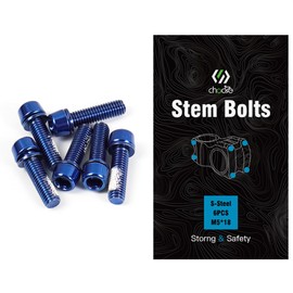 CNCLOL Bicycle Stem Screws, M5 x 18 mm Bicycle Shaft Screws, M5 Screws Hexagonal Stem Bolts for MTB, Road Bike, Touring Bike (Orange/Red/Blue/Green/Gold/Rainbow)