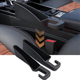 Yibrvoik 2025 Upgraded Car Seat Gap Storage Combo (2-Piece Set) With Phone Holder, Gap Filler, Suitable for Sedans, SUV and Trucks, Black