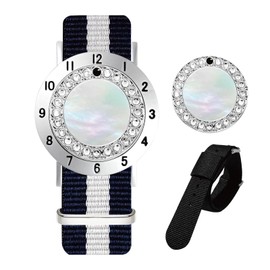 E TRUEE Golf Ball Marker with Golf Stroke Score Counter Bracelet, Pearl Crystal Ball Marker, Golf Accessories, Golf Gifts, Golf Counter for Women