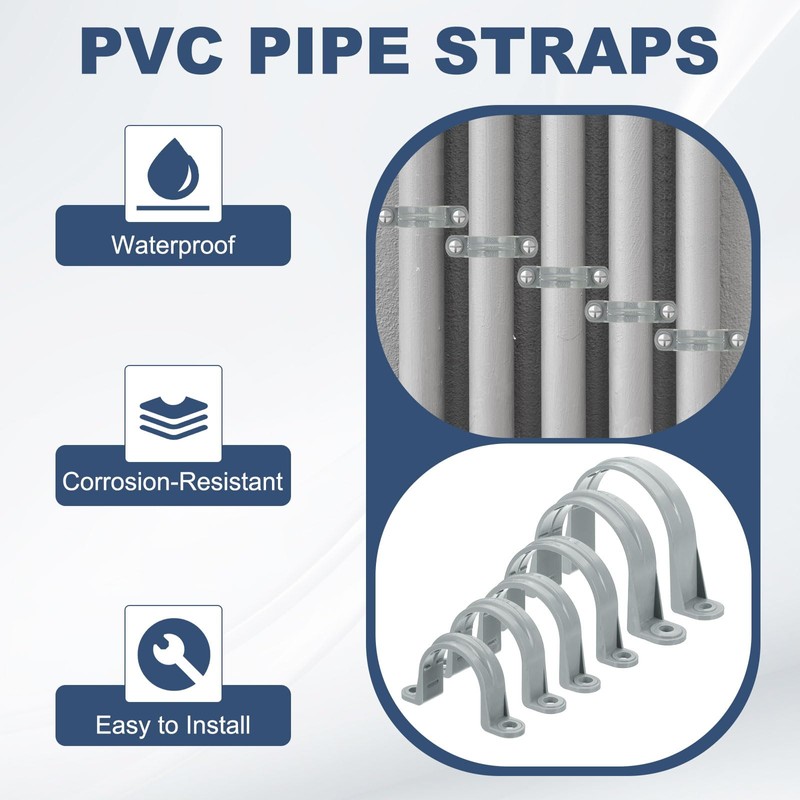 PATIKIL 2 Inch Plastic Conduit Clamp, 6 Pcs PVC Pipe
