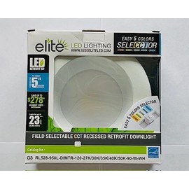 Elite RL528 5 Inch Universal LED Retrofit Reflector Lighting Module, White (27K/30K/35K/40K/50K - All-in-ONE)