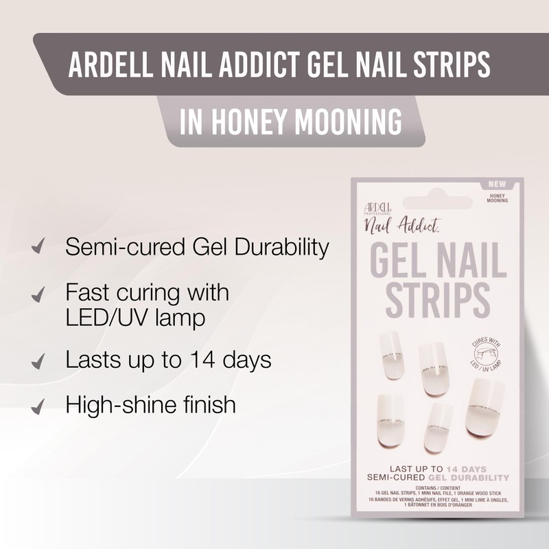 Ardell Nail Addict Gel Nail Strips - Honey Mooning, Cures
