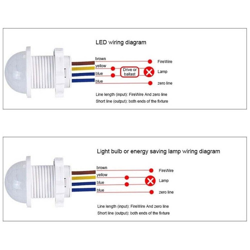 5/10Pcs PIR Infrared Motion Sensor Detector Smart Switch 110V Light