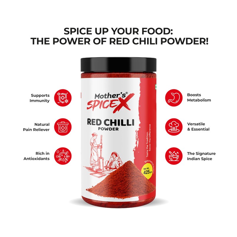 Mother's SpiceX Red Chilli Powder – Pure & Aromatic |